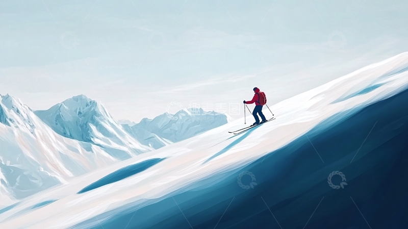 高清大图下载【趣麦麦图】冬季户外登山雪景9