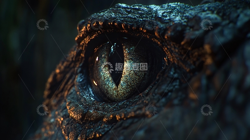 高清大图下载【趣麦麦图】鳄鱼眼睛特写