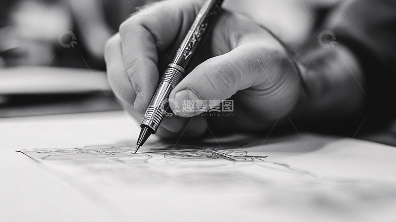 高清大图下载【趣麦麦图】钢笔写实素描