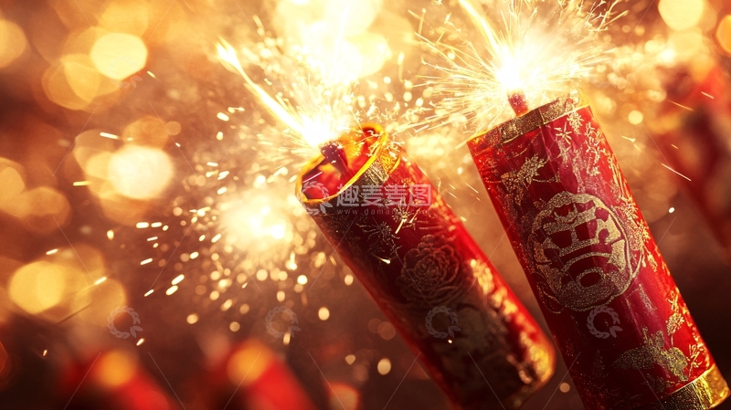 高清大图下载【趣麦麦图】热闹鞭炮