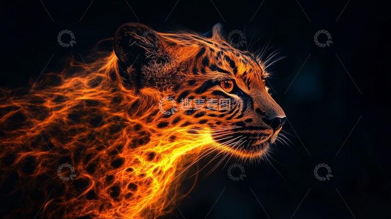 高清大图下载【趣麦麦图】动物创意炫光效果