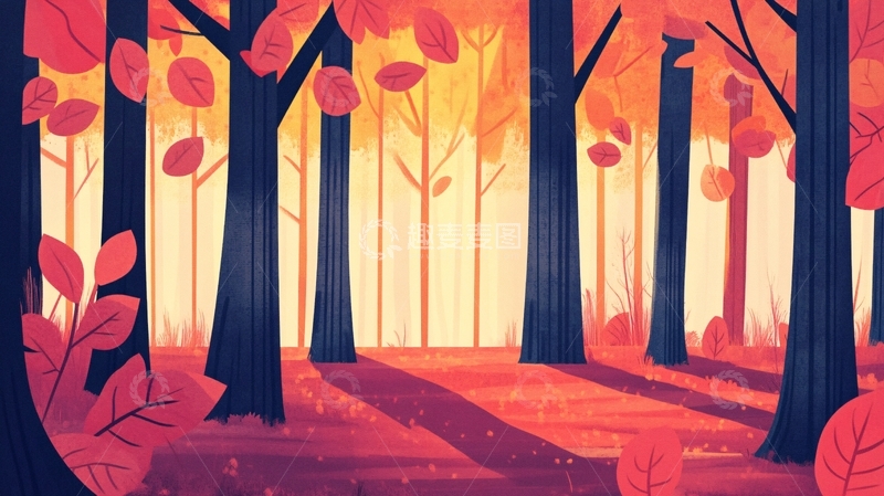 高清大图下载【趣麦麦图】秋天治愈插画15