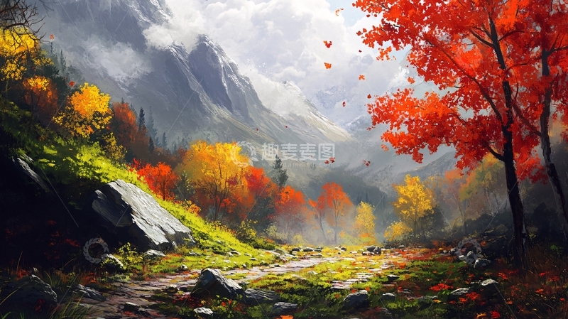 高清大图下载【趣麦麦图】秋天森林画秋天壁纸47