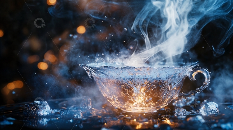 高清大图下载【趣麦麦图】热气腾腾的茶叶