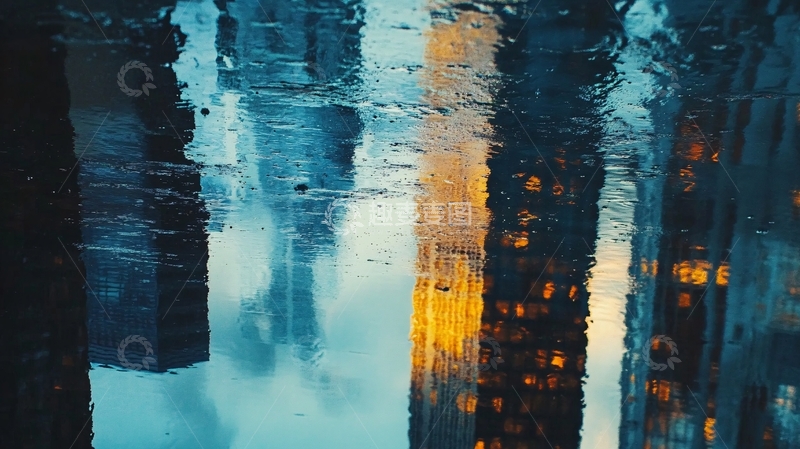 高清大图下载【趣麦麦图】城市高楼倒影