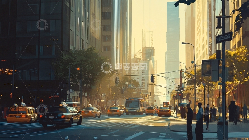 高清大图下载【趣麦麦图】纽约城市鼠绘11