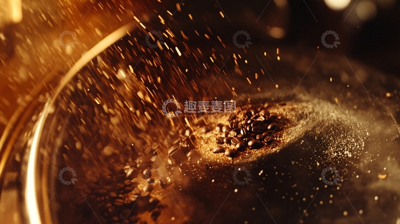 高清大图下载【趣麦麦图】咖啡豆研磨细节