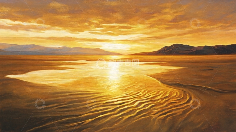 高清大图下载【趣麦麦图】金光万丈油画3