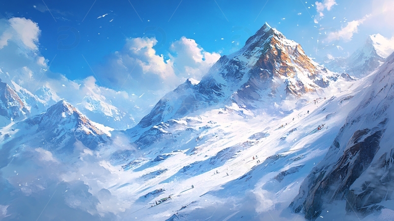 高清大图下载【趣麦麦图】雪山原画21