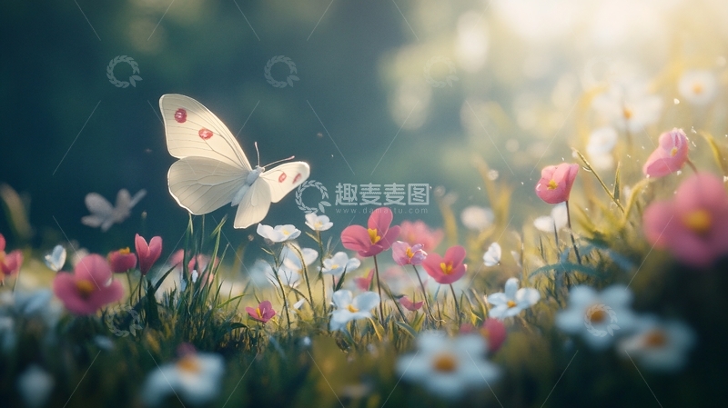 高清大图下载【趣麦麦图】唯美花卉蝶恋花