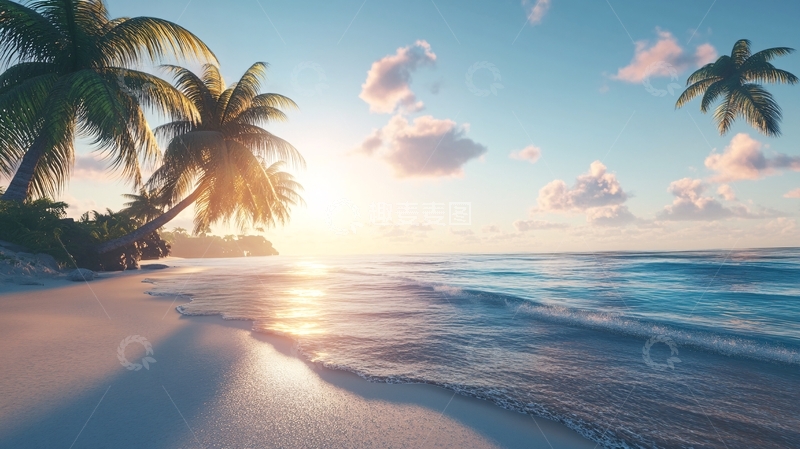 高清大图下载【趣麦麦图】唯美韵律自然海边背景19