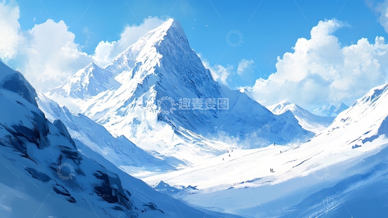 高清大图下载【趣麦麦图】雪山原画23