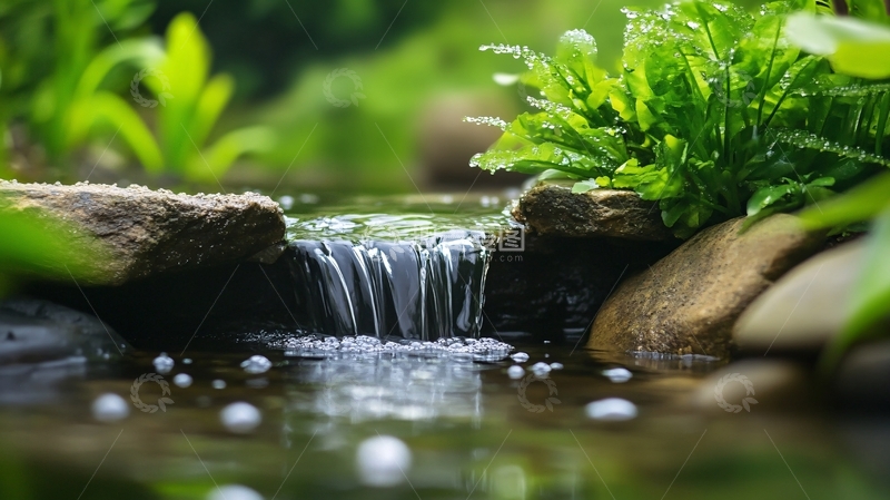 高清大图下载【趣麦麦图】叠水水景