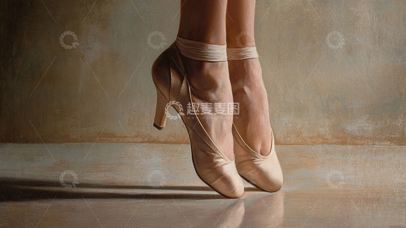 高清大图下载【趣麦麦图】米色高跟鞋