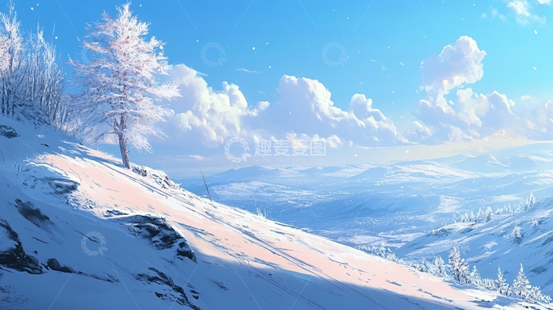高清大图下载【趣麦麦图】雪山大场景2