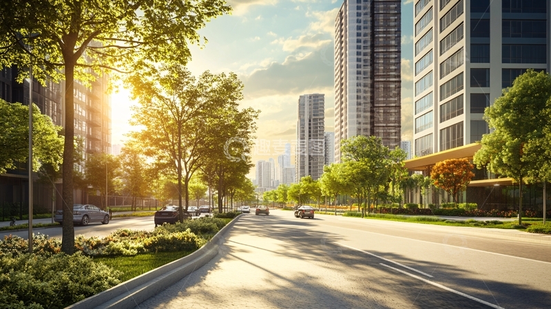 高清大图下载【趣麦麦图】道路透视效果图1