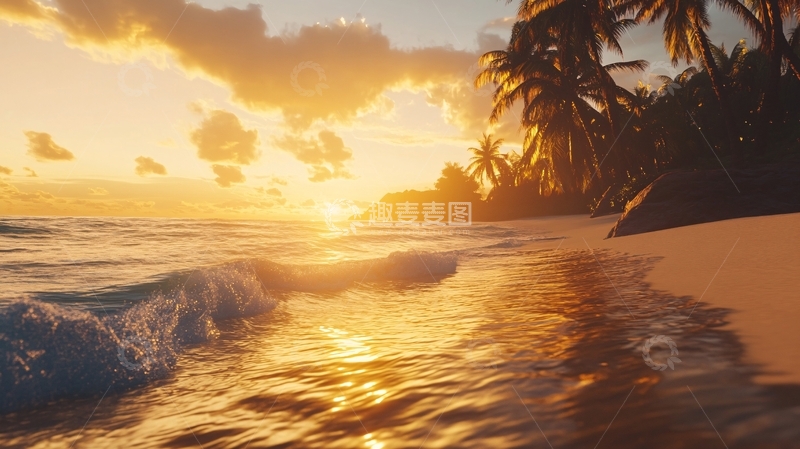 高清大图下载【趣麦麦图】-海岛黄昏高清12