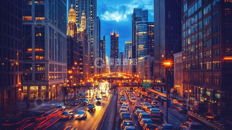 高清大图下载【趣麦麦图】繁华地段都市交通地产5