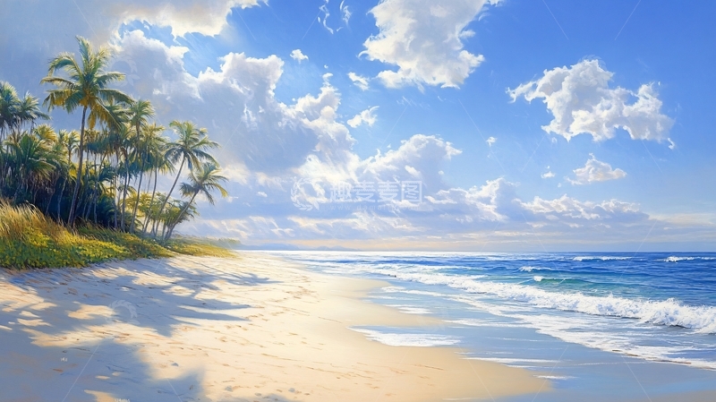高清大图下载【趣麦麦图】海滩风景画13