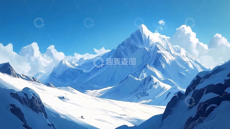 高清大图下载【趣麦麦图】雪山原画28