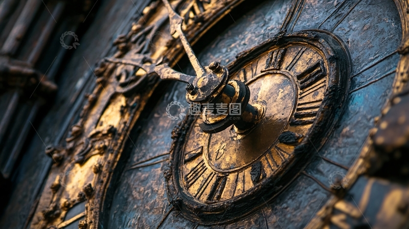 高清大图下载【趣麦麦图】-古典钟特写