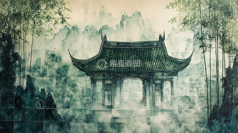 高清大图下载【趣麦麦图】中式园林背景元素