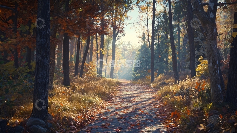 高清大图下载【趣麦麦图】秋天森林画唯美秋色32