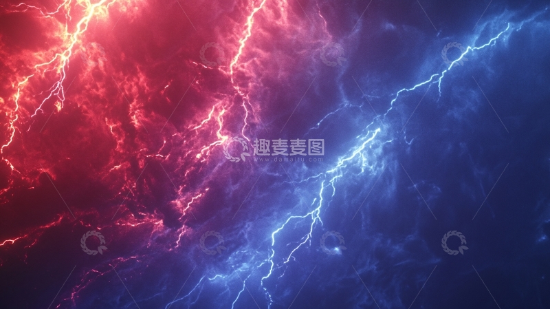 高清大图下载【趣麦麦图】彩色闪电1