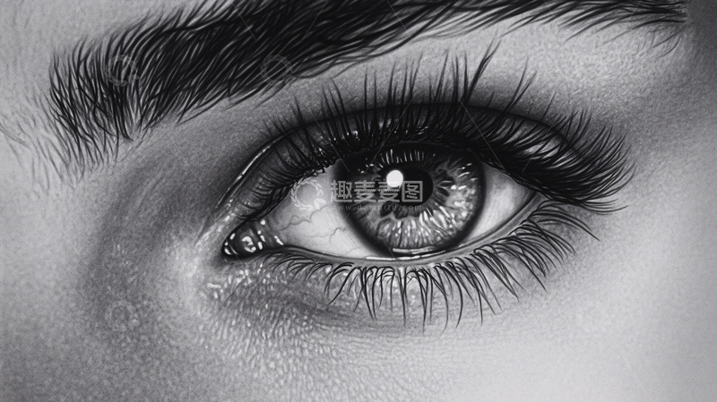 高清大图下载【趣麦麦图】眼睛铅笔画1