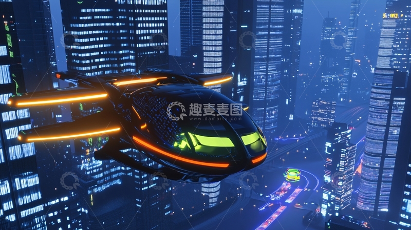 高清大图下载【趣麦麦图】飞行汽车1