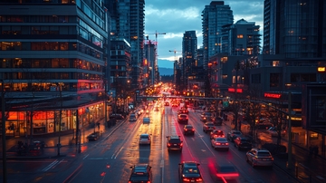 城市黄昏街道夜景1