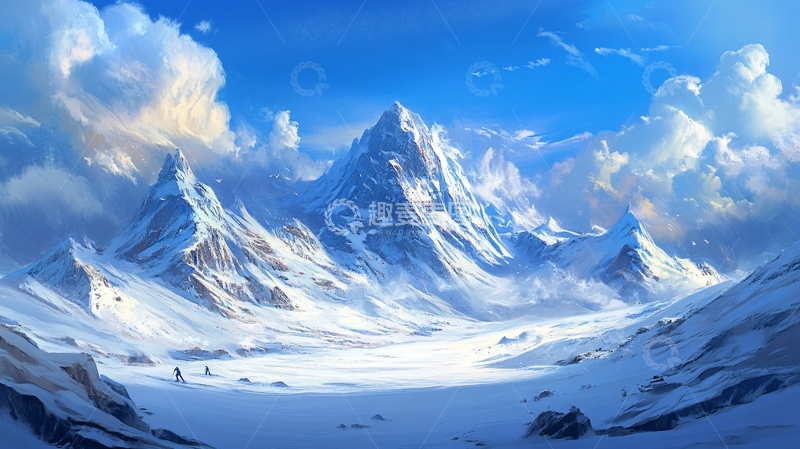 高清大图下载【趣麦麦图】雪山原画30