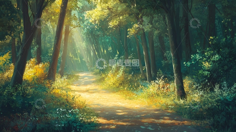 高清大图下载【趣麦麦图】林中小道壁纸17