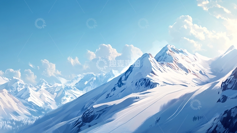 高清大图下载【趣麦麦图】雪山大场景5