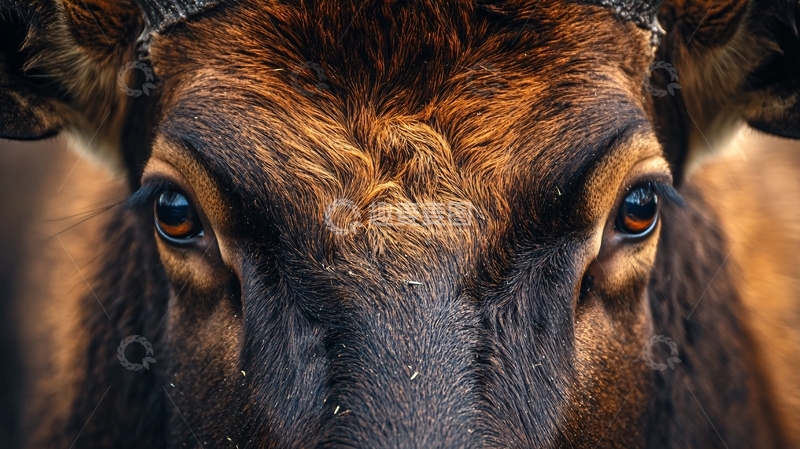 高清大图下载【趣麦麦图】黄牛头部特写