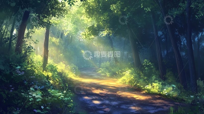 高清大图下载【趣麦麦图】林中小道壁纸18