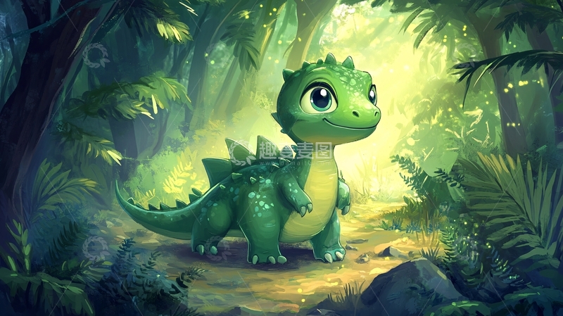 高清大图下载【趣麦麦图】小恐龙森林冒险记