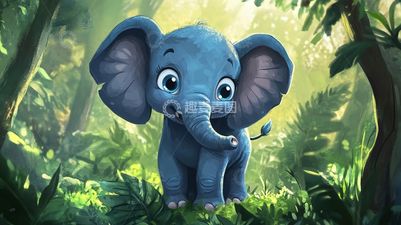 高清大图下载【趣麦麦图】呆萌卡通大象设计2