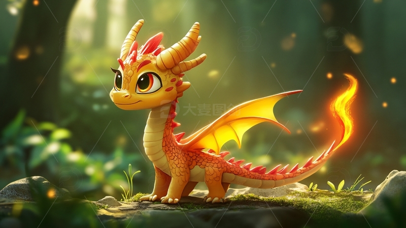 高清大图下载【趣麦麦图】小黄龙森林冒险