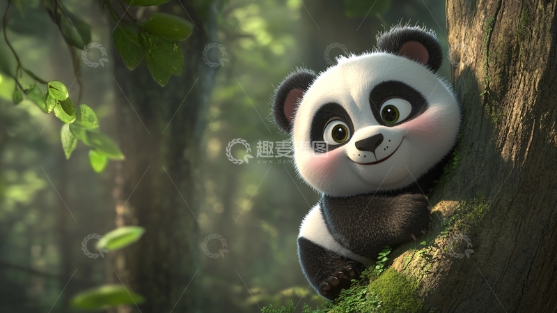 高清大图下载【趣麦麦图】卡通熊猫壁纸5