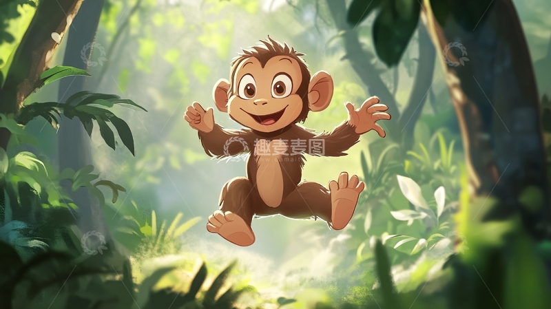 高清大图下载【趣麦麦图】开心小猴头像