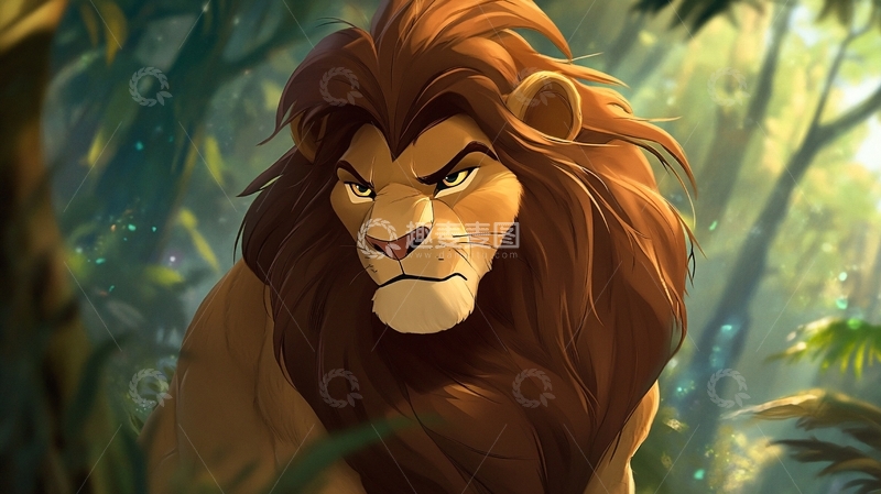 高清大图下载【趣麦麦图】森林之王插画4