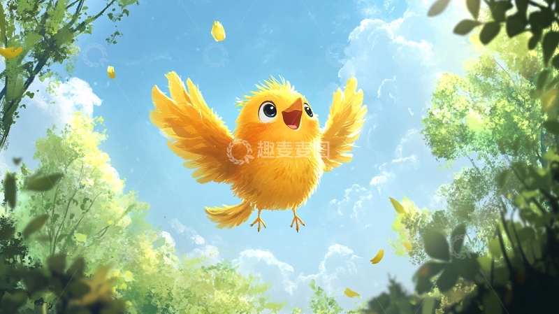 高清大图下载【趣麦麦图】原创小黄鸡