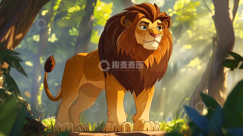 高清大图下载【趣麦麦图】森林之王插画3