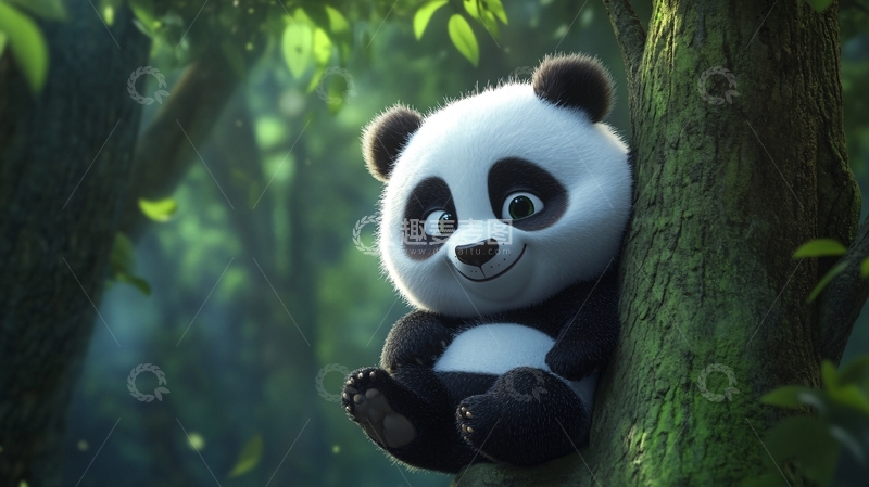 高清大图下载【趣麦麦图】卡通熊猫壁纸6