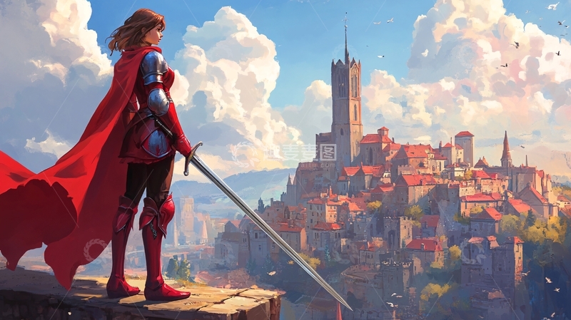 高清大图下载【趣麦麦图】红甲女侠战都市