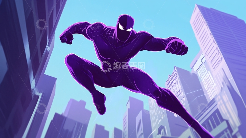 高清大图下载【趣麦麦图】城市蜘蛛侠