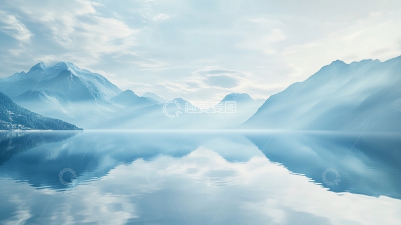 高清大图下载【趣麦麦图】蓝色梦幻山水风情22