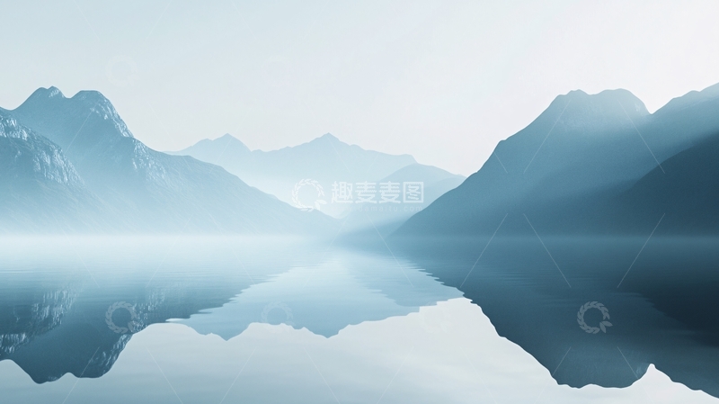 高清大图下载【趣麦麦图】晨雾山川水景