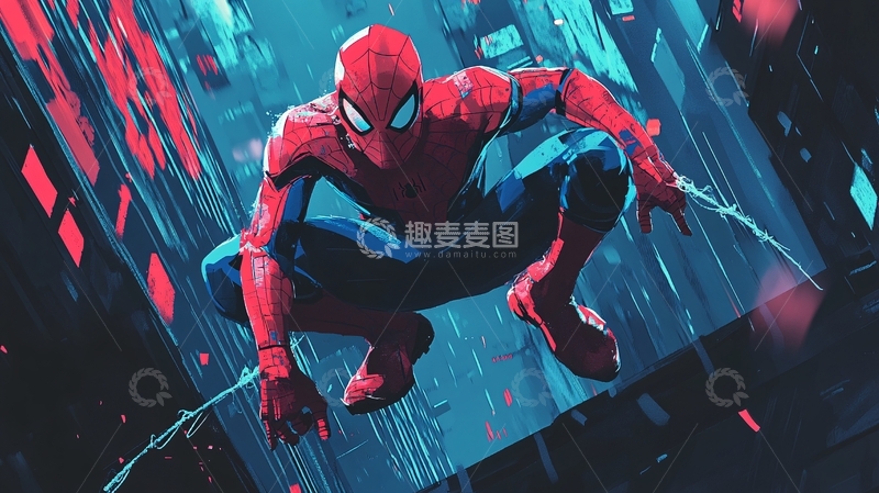高清大图下载【趣麦麦图】蜘蛛侠城市战斗